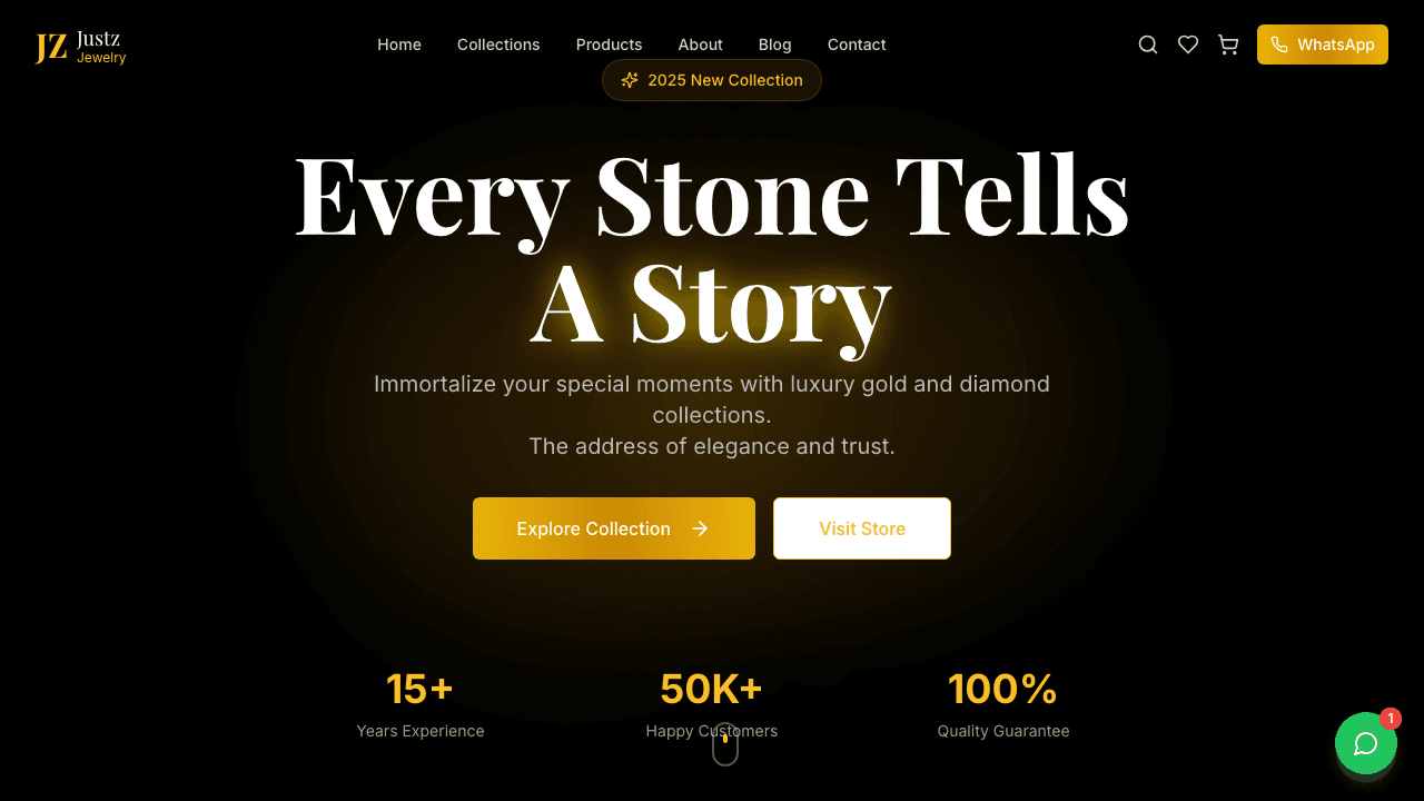 JustzJewelry kuyumcu demo vitrin ana sayfa